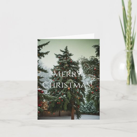 祭りの松の木に飾りが巻かれたもの シーズンカード (正面)