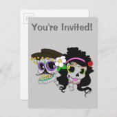 祭りの死者の日 アート インビテーションポストカード (正面/裏面)