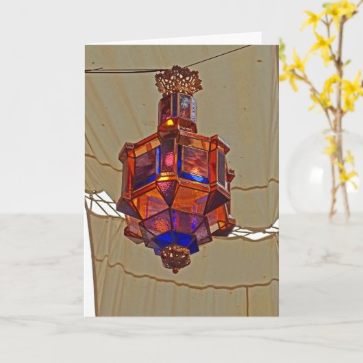 祭りの灯り カード (黄色い花)