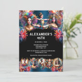 祭りの花火 カーニバル ショーマン サーカス 楽しい 招待状 (スタンド正面)