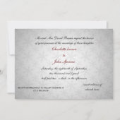 祭りの赤いエレガントな雪の結晶の冬の結婚式 招待状 (裏面)