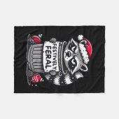 祭りフェラルラクーンクリスマスおもしろいホリデーアン フリースブランケット (正面(横))