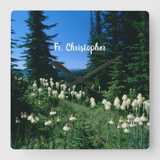 祭司の風景パーソナライズされた スクエア壁時計 (正面)
