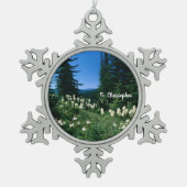 祭司の風景パーソナライズされた スノーフレークピューターオーナメント (正面)