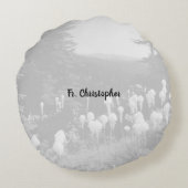 祭司の風景パーソナライズされた ラウンドクッション (裏面)