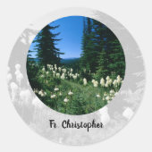 祭司の風景パーソナライズされた ラウンドシール (正面)