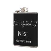 祭司ギフト – パーソナライズされたクラシック白黒 フラスク (左)