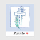 祭司十字パーソナライズされた花 シール (シート)