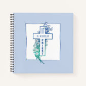 祭司十字パーソナライズされた花 ノートブック (正面)