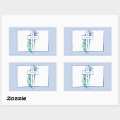 祭司十字パーソナライズされた花 長方形シール (シート)