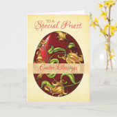 祭司復活祭恵み、リリー付き卵 カード (黄色い花)