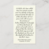 祭司日曜日パーソナライズされた祈りの言葉カード プレイスカード (裏面)