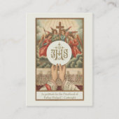 祭司日曜日パーソナライズされた祈りの言葉カード プレイスカード (正面)