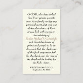 祭司日曜日パーソナライズされた祈りの言葉カード プレイスカード (裏面)