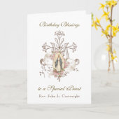 祭司誕生日恵みお祝いヴァージンメアリー カード (黄色い花)