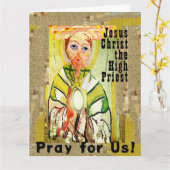 祭司長イエス・キリストがグリーティングカードを折った カード (黄色い花)