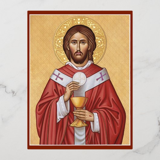 祭司長キリスト 箔シーズンポストカード (正面)