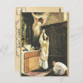 祭壇でミサを供えるカトリックの司祭 ポストカード (正面/裏面)