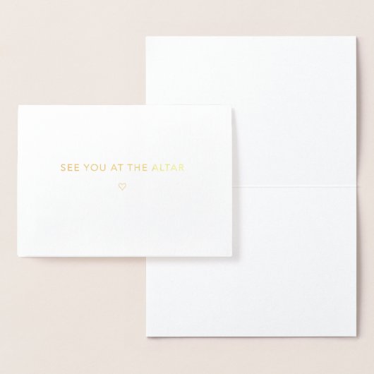 祭壇で-結婚式のミニマリストの金ゴールド会って下さい 箔カード (ディスプレー)