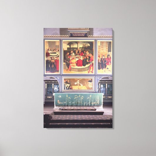 祭壇に三文字の絵を描く キャンバスプリント (正面)