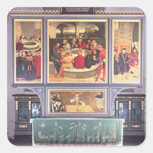 祭壇に三文字の絵を描く スクエアシール (正面)