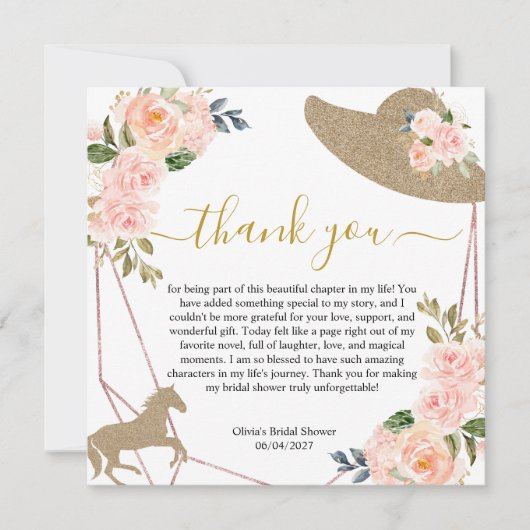 祭壇に向かってる！ブライダルシャワー サンキューカード (正面)