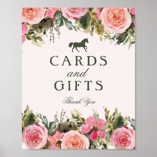 祭壇のブライダルシャワーカードとギフトサインへ ポスター (正面)