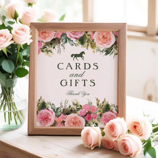 祭壇のブライダルシャワーカードとギフトサインへ ポスター