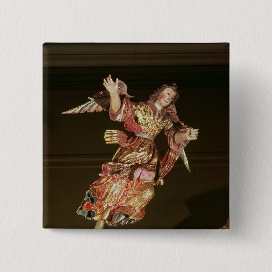 祭壇の背後の飾りの上の天使 缶バッジ (正面)