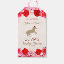 祭壇へ 赤いバラの ブライダルシャワー ギフトタグ