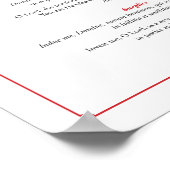 祭壇サーバー用の祈りの言葉の表示(Cassock) ポスター (角)