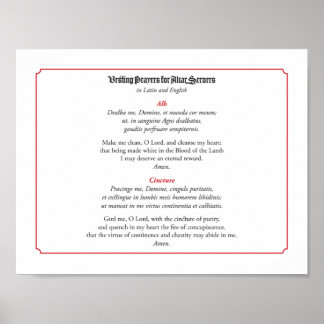 祭壇サーバ用の祈りの言葉の掲示(Alb) ポスター