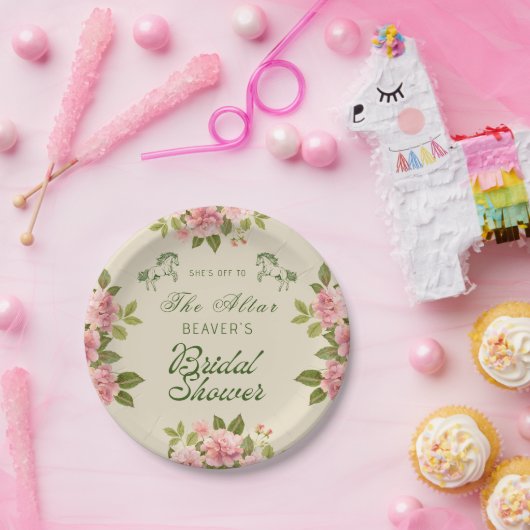 祭壇ダービーフローラブライダルシャワーへ ペーパープレート (パーティー)