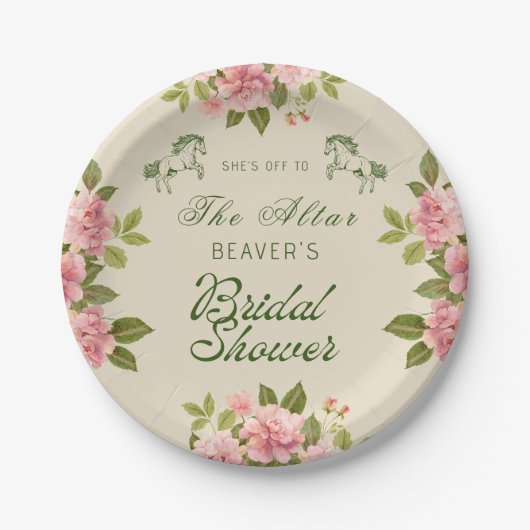祭壇ダービーフローラブライダルシャワーへ ペーパープレート (正面)