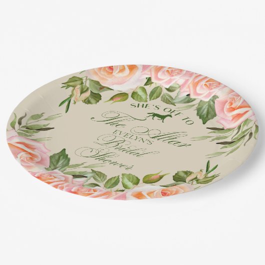 祭壇ダービーフローラブライダルシャワーへ ペーパープレート (アングル)