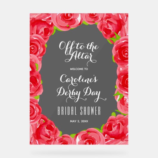 祭壇ダービーブライダルシャワーへようこそ アクリルサイン (正面)