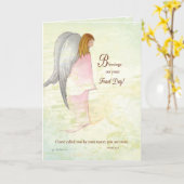 祭日の宗教天使 カード (黄色い花)