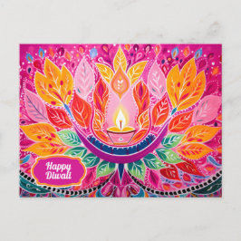 祭白熱［赤熱］光を放つり：ディワリお祝い ポストカード