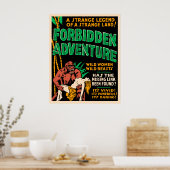 「禁断の冒険」ヴィンテージジャングルのポスター ポスター (キッチン)
