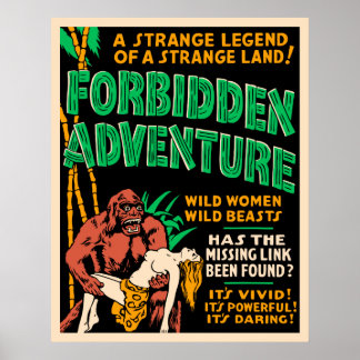 「禁断の冒険」ヴィンテージジャングルのポスター ポスター