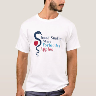 禁断の林檎を分かち合う良い蛇たち Tシャツ
