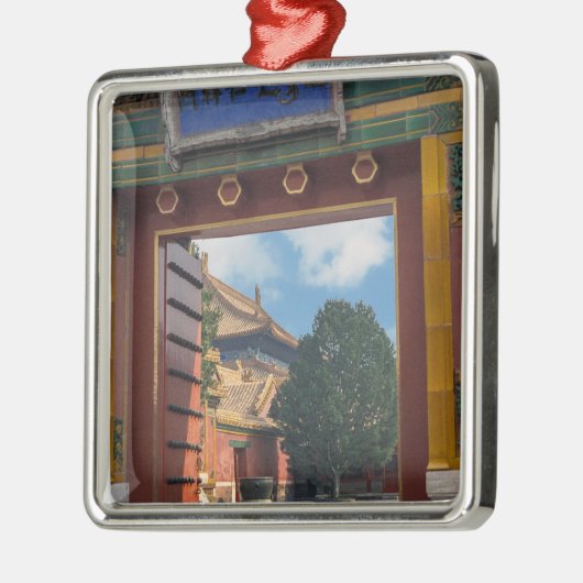 禁断の都市で開くドア – 北京、中国 メタルオーナメント (左)