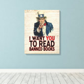 禁書して読欲しい キャンバスプリント (インサイチュ (ウッドフロア))