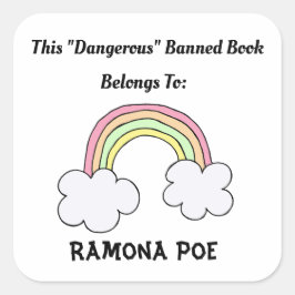 禁書虹の本ラベル スクエアシール