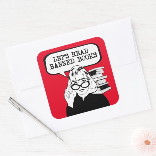 禁書読レトロ スクエアシール (封筒)