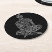 禁欲的コースター（黒とグレー） ラウンドペーパーコースター (アングル)