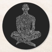 禁欲的コースター（黒とグレー） ラウンドペーパーコースター (正面)