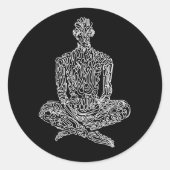 禁欲者（黒と白） ラウンドシール (正面)