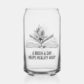 禁止おもしろい本の恋人の飲み缶ガラス ガラス缶 (正面)