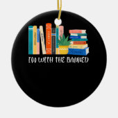 禁止された本とI_m私は禁書の本の愛読を禁止した セラミックオーナメント (正面)